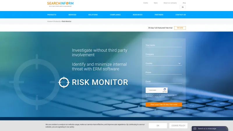 Homepage of Risk Monitor