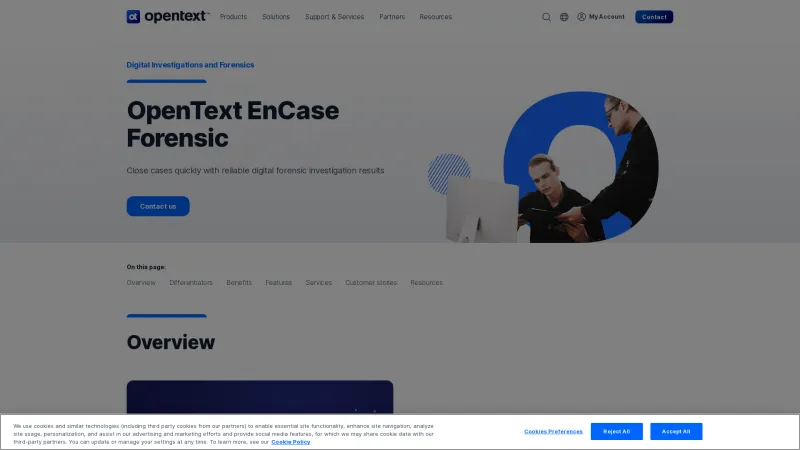 Homepage of EnCase Forensic