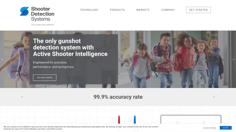 Homepage of Guardian Indoor Active Shooter Detection System