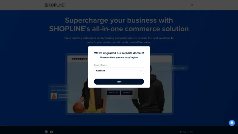 Homepage of SHOPLINE