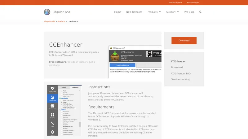 Homepage of CCEnhancer