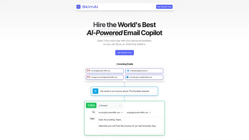 Homepage of SkimAI