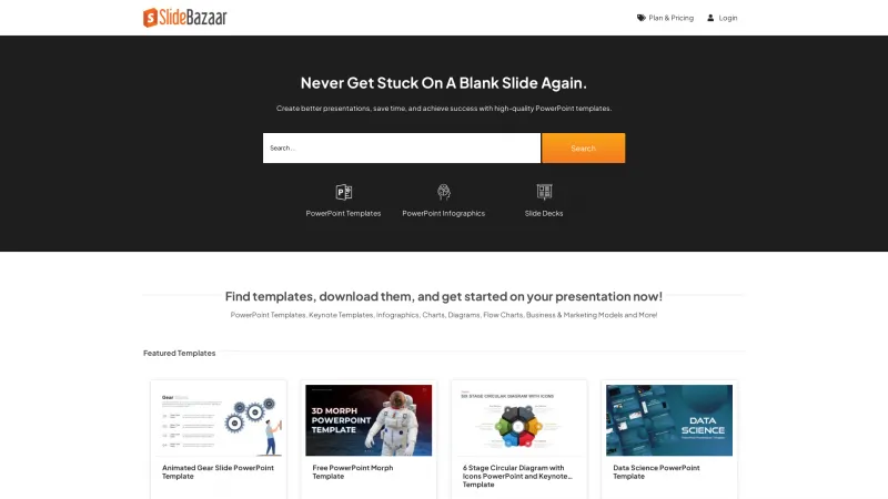 Homepage of SlideBazaar