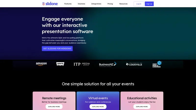 Homepage of Slidone