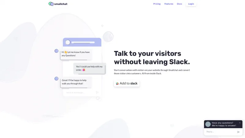 Homepage of Smallchat