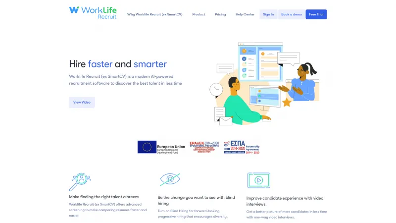 Homepage of SmartCV