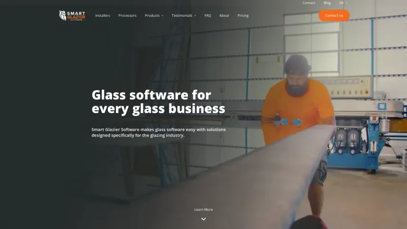 Homepage of Smart Glazier