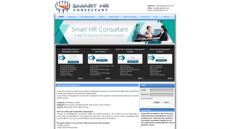 Homepage of Smart HR Consultant