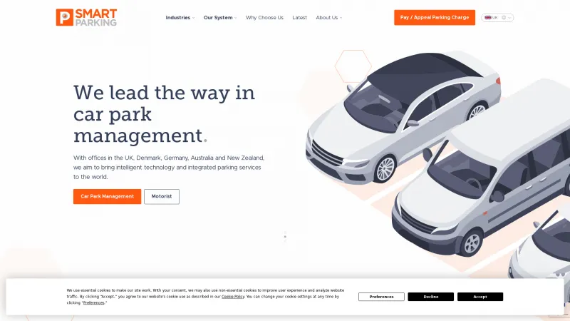 Homepage of SmartPark