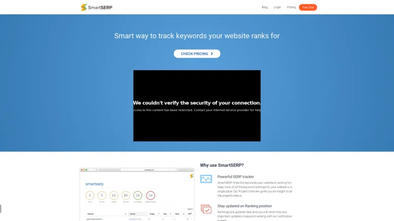 Homepage of SmartSERP