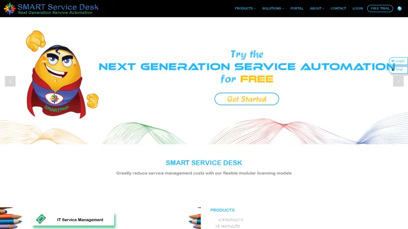 Homepage of SMART SERVICE DESK ITSM