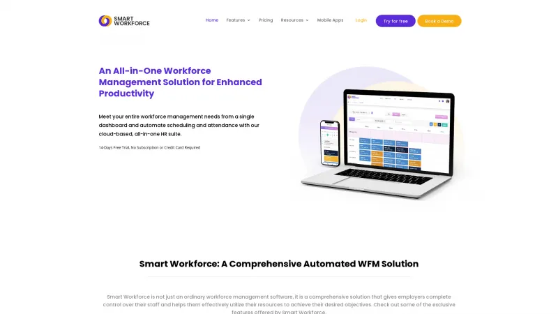 Homepage of Smart Workforce