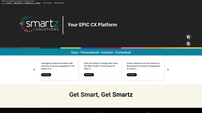 Homepage of Smartz Solutions