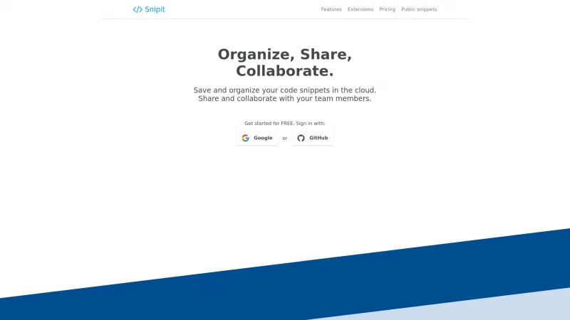 Homepage of Snipit