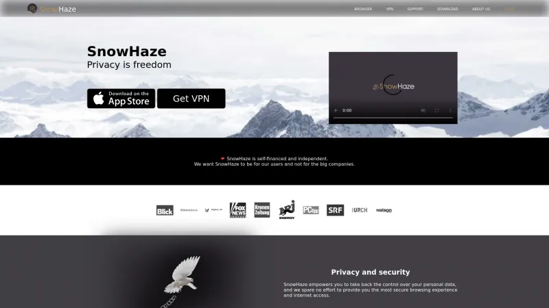 Homepage of SnowHaze