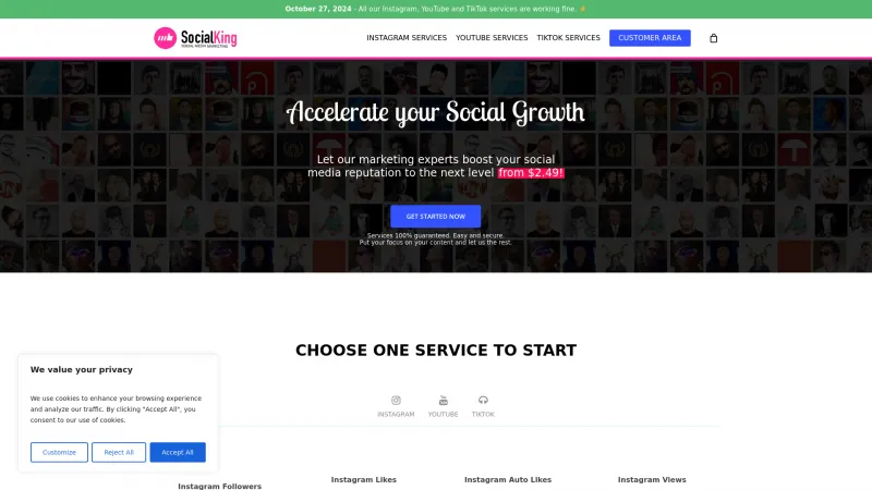 Homepage of Socialking