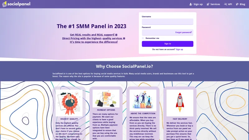 Homepage of SocialPanel.io