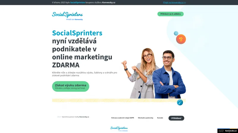 Homepage of SocialSprinters