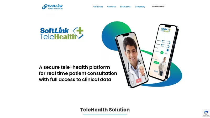 Homepage of SoftLink TeleHealth