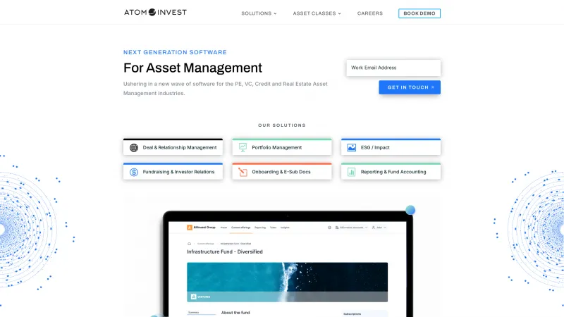 Homepage of Atominvest Software