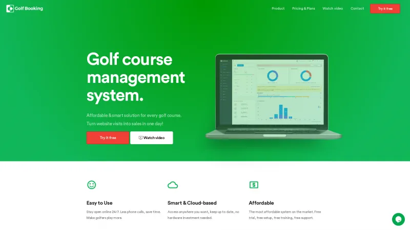 Homepage of Golf Booking