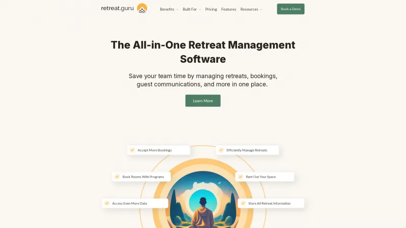 Homepage of Retreat Guru