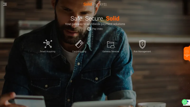 Homepage of Solid Payments