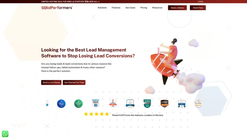 Homepage of Solid Performers CRM