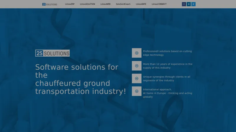 Homepage of 2S SOLUTIONS