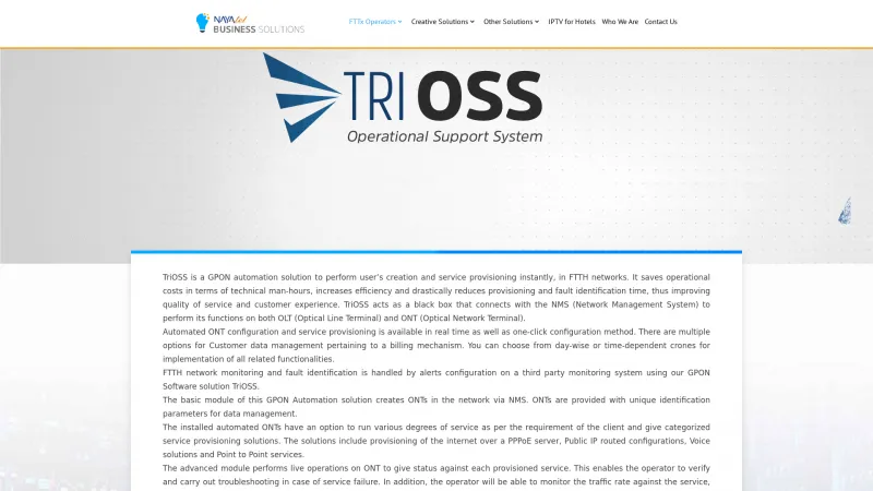 Homepage of TriOSS