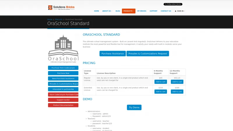 Homepage of OraSchool