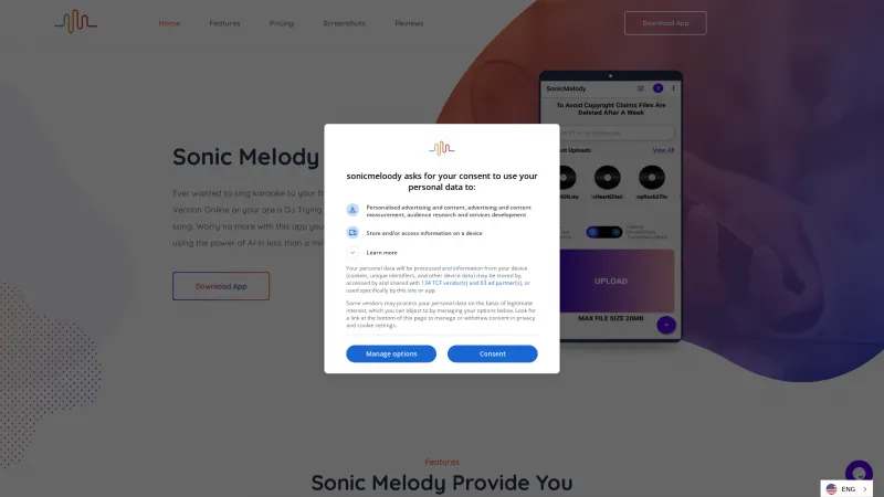 Homepage of SonicMelody