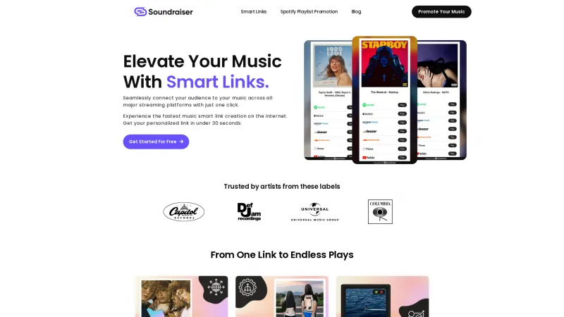 Homepage of Soundraiser