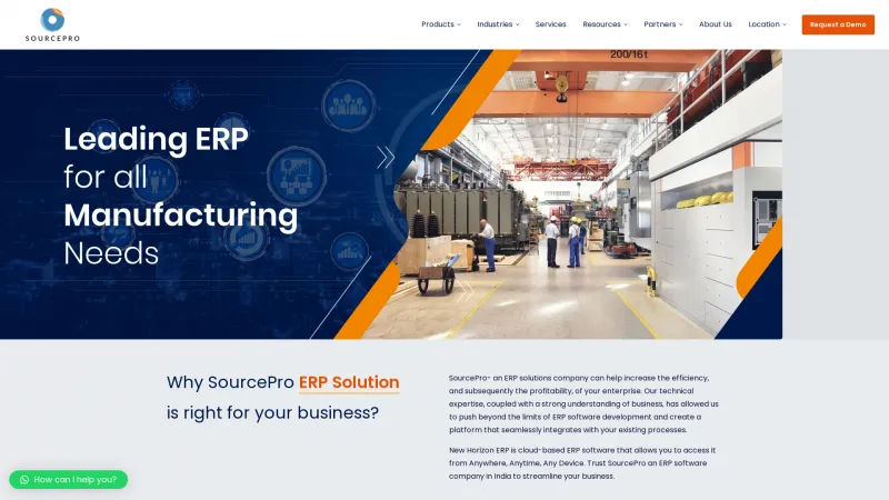 Homepage of New Horizon Enterprise ERP