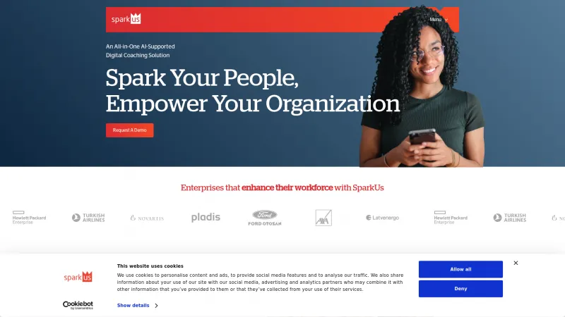 Homepage of SparkUs