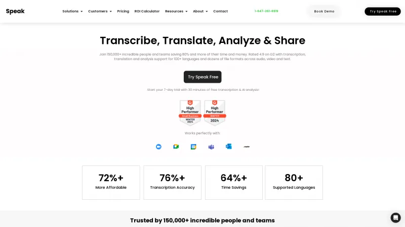 Homepage of Speak