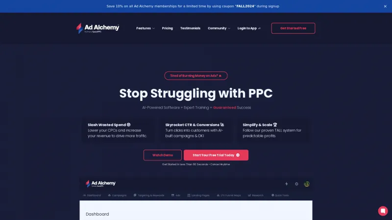 Homepage of SpeedPPC