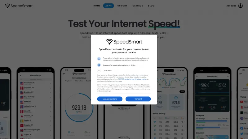 Homepage of SpeedSmart