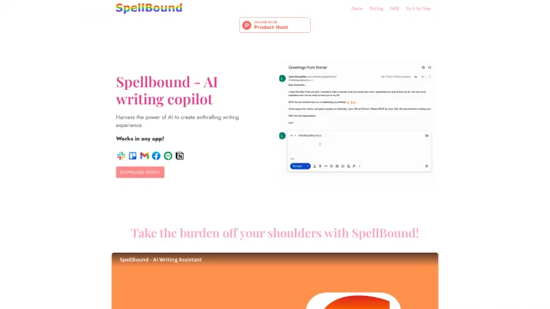 Homepage of SpellBound