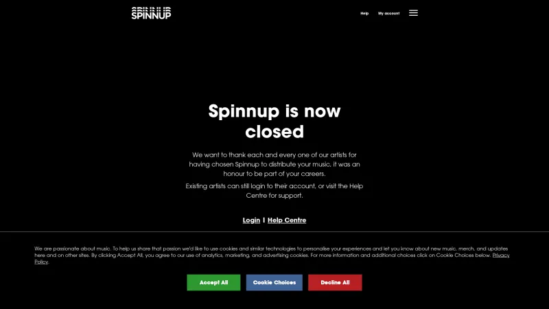 Homepage of Spinnup