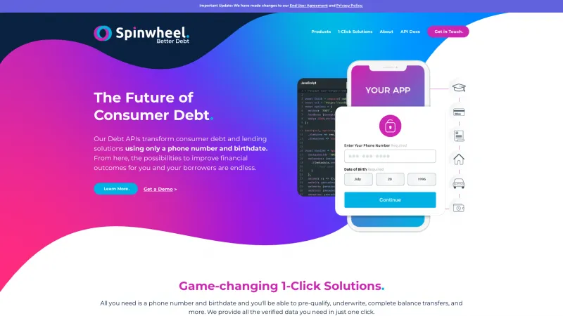 Homepage of Spinwheel