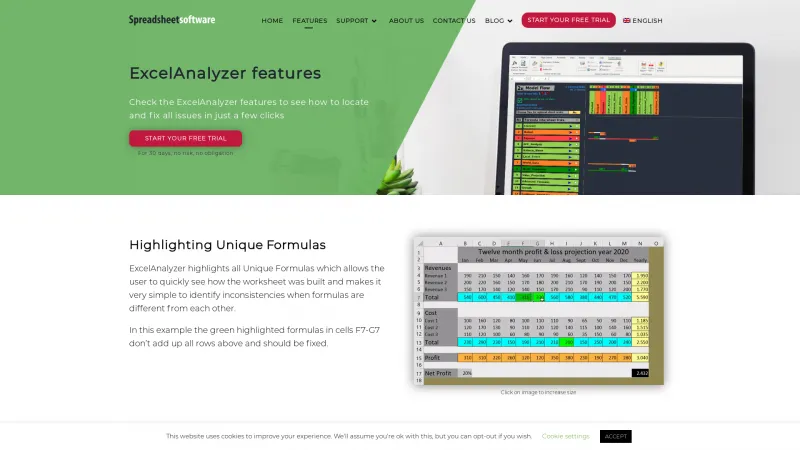 Homepage of ExcelAnalyzer