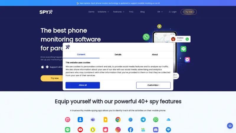 Homepage of SpyX