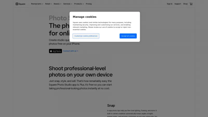 Homepage of Square Photo Studio