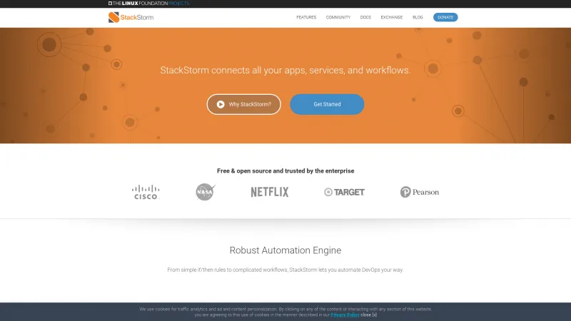 Homepage of StackStorm