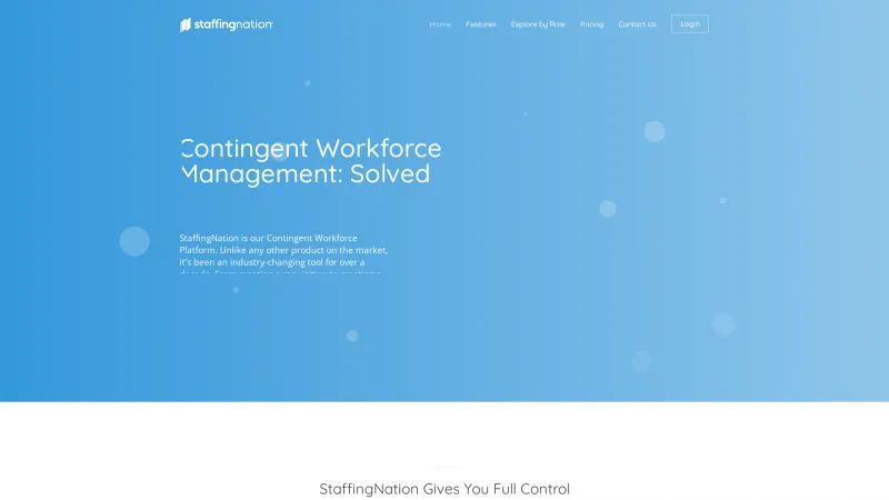 Homepage of StaffingNation