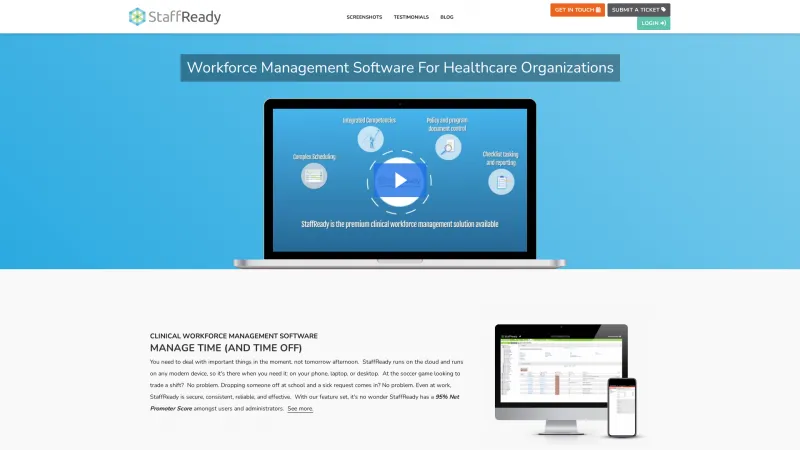 Homepage of StaffReady