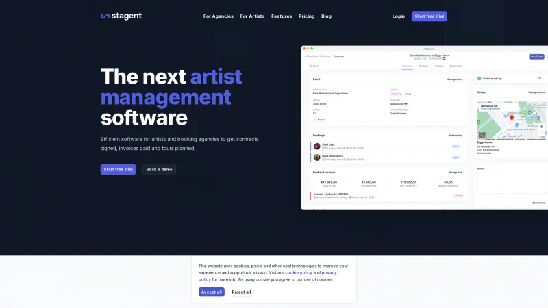 Homepage of Stagent