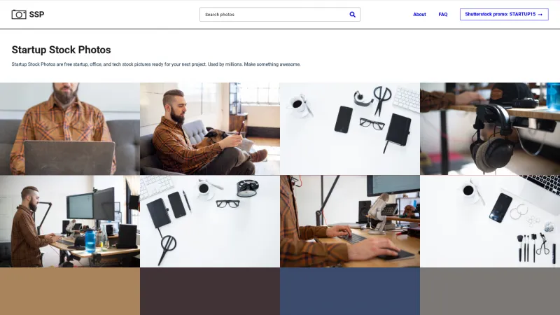 Homepage of Startup Stock Photos