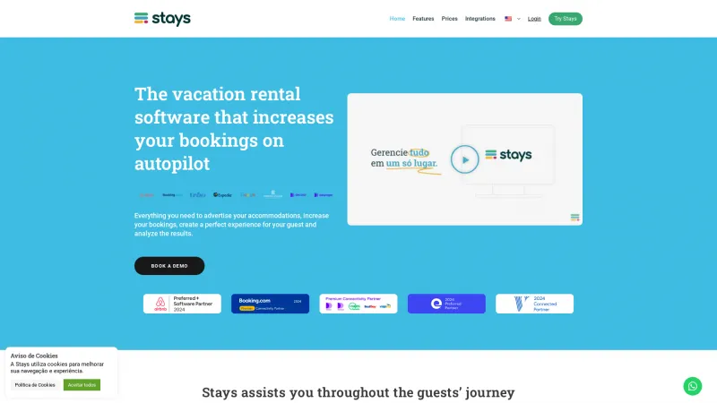 Homepage of stays.net